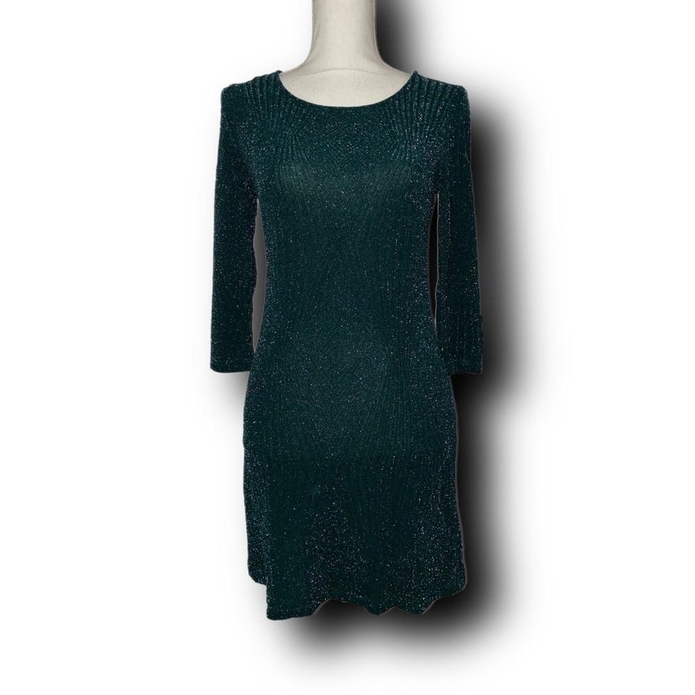 Trixxi Shimmering Emerald Green Mini Dress Sparkly Party Vibes Metallic